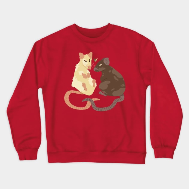 Rat Couple Crewneck Sweatshirt by VazMas Design